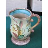 DECORATIVE HANDPAINTED ND GLAZED STUDIO POTTERY JUG,