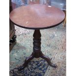 ANTIQUE MAHOGANY TILT TOP TABLE ON TRI-POD SUPPORTS