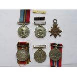 MIXED LOT OF MILITARY MEDALS INCLUDING 1914-15 STAR, AFRICA SERVICE MEDAL TO 595851 J.S.