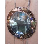 ART DECO STYLE WALL MIRROR,