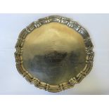 LARGE HALLMARKED SILVER WAVE EDGED TRAY, SHEFFIELD ASSAY, DATED 1910 BY JOSEPH RODGERS & SONS,