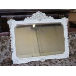 DECORATIVE PAINTED AND GILDED WALL MIRROR,