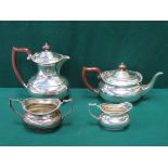 ART DECO STYLE FOUR PIECE SILVER PLATED TEA/COFFEE SET