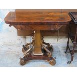 ANTIQUE WALNUT FOLD OVER GAMES TABLE