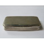 EARLY VICTORIAN HALLMARKED SILVER HINGED STORAGE BOX, BIRMINGHAM ASSAY, DATED 1839(?),