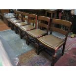 SET OF SIX OAK DINING CHAIRS