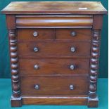 APPRENTICE MADE MAHOGANY SCOTTISH CHEST OF DRAWERS,