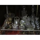 PARCEL OF VARIOUS GLASSWARE INCLUDING SHIPS DECANTER,