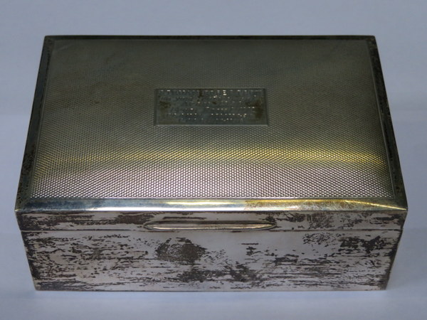 HALLMARKED SILVER CIGARETTE BOX, BIRMINGHAM ASSAY, DATED 1975,