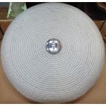 1950s STYLE GLASS CIRCULAR CEILING LIGHT FITTING
