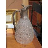 HALLMARKED SILVER TOPPED CLARET JUG, LONDON ASSAY,