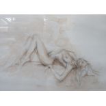 JOY KIRTON SMITH, FRAMED WATERCOLOUR DEPICTING A SEMI NUDE LADY, SIGNED JOY,