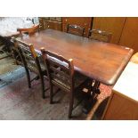 PRIORY OAK REFECTORY STYLE DINING TABLE WITH FOUR CHAIRS