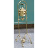 DECORATIVE BRASS ANTIQUE SPIRIT KETTLE ON STAND