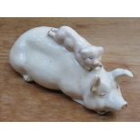 BESWICK FIGURE GROUP DEPICTING PIG AND PIGLETS