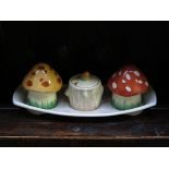 CROWN DEVON MUSHROOM FORM CRUET SET