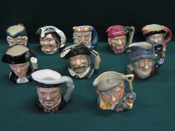 TEN VARIOUS ROYAL DOULTON CHARACTER JUGS INCLUDING HENRY VIII,