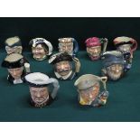 TEN VARIOUS ROYAL DOULTON CHARACTER JUGS INCLUDING HENRY VIII,