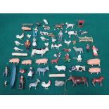 PARCEL OF BRITAINS AND OTHER PAINTED LEAD FIGURES, FARM ANIMALS, ETC.