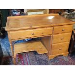 MODERN PINE FOUR DRAWER WRITING DESK