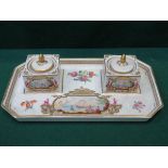 DRESDEN HANDPAINTED AND GILDED CERAMIC DESK STAND