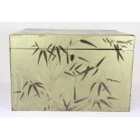 A large 1920s Chinese export tea caddy with aluminium lining 35 x 25 x 22cms