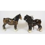 2 Beswick figures of dray horses