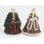 2 continental porcelain lady figures for January and November H17cms
