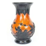 A large Chinese carved Peking cameo glass vase H24cms