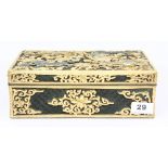 A 19th century Chinese lacquer covered metal box W25 x 16 x 9cms