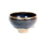 A Chinese blue hare's fur glazed pottery bowl Dia 13cm H 7.5cm