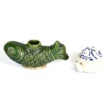 2 Chinese glazed ceramic water droppers