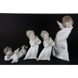 4 Lladro figures of angels