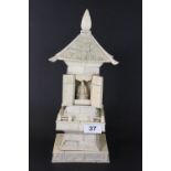 An early 20th century Japanese carved bone temple, H 33cm