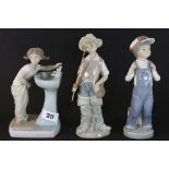 3 Lladro figures of children