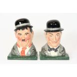 A pair of Royal Doulton Laurel and Hardy limited edition bookends 523/2500