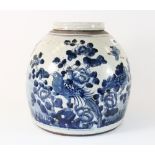 A 19th century Chinese provincial porcelain hand painted ginger jar and lid, H 27cm