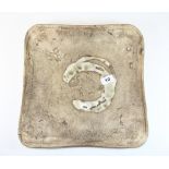 An interesting Australian studio pottery dish by Maurice Taylor, Caloundra, Queensland, 35cm x 35cm