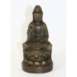 A 20th century Chinese bronze figure of the Goddess Guanyin, H 8.5cm