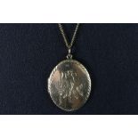 A 9ct gold locket and chain