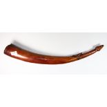 A 19th century African carved ivory Oliphant horn, L 67cm