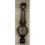 A Frederick Bilston early 19th century mahogany veneered banjo barometer, H 100cm