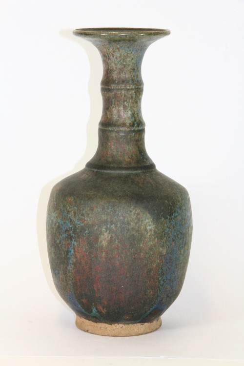 An interesting Chinese Zhun glazed ceramic vase, H 32cm, probably 18th century