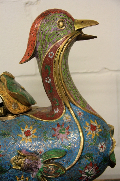 A superb pair of large Chinese gilt cloisonné on bronze censors. H41cm L47cm. Prov. Property of a - Image 10 of 13