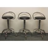 3 chromium plated tubular steel bar stools