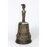 A 19th century Benin bronze bell, H 27cm