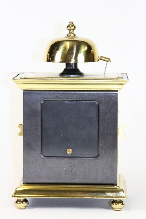 A striking Dutch brass mantle clock - Image 2 of 3