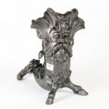 A 19th century cast iron cornucopia fireside poker stand, H 32cm