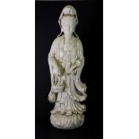 A large ivoire de chine porcelain figure of the Goddess Guan Yin, H 58cm