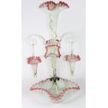 A lovely 19th century opaline glass epergne, H 56cm